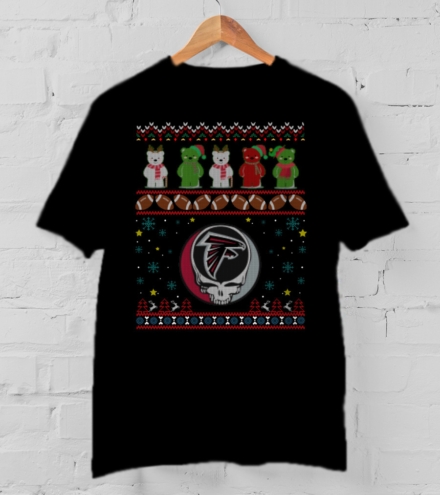 Atlanta Falcons Grateful Dead Bears Christmas T-Shirt