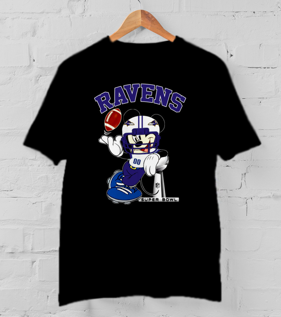 Ravens Mickey Super Bowl Nfl Baltimore T-Shirt