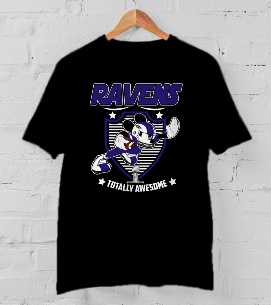 Ravens Totally Awesome Mickey Football Fan T-Shirt