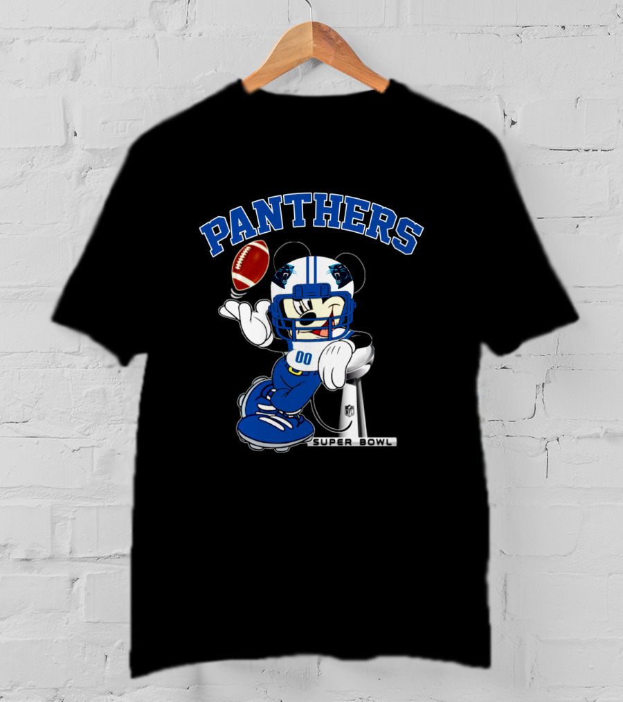 Carolina Panthers Mickey Nfl Super Bowl Football Player T-Shirt