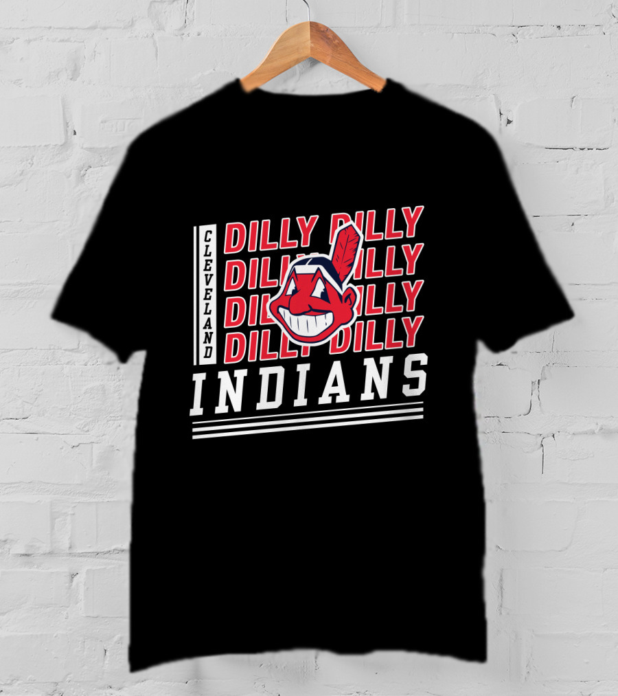 Cleveland Indians Dilly Dilly Red Text Chief Wahoo T-Shirt