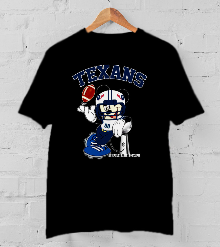 Texans Mickey Nfl Super Bowl Football T-Shirt