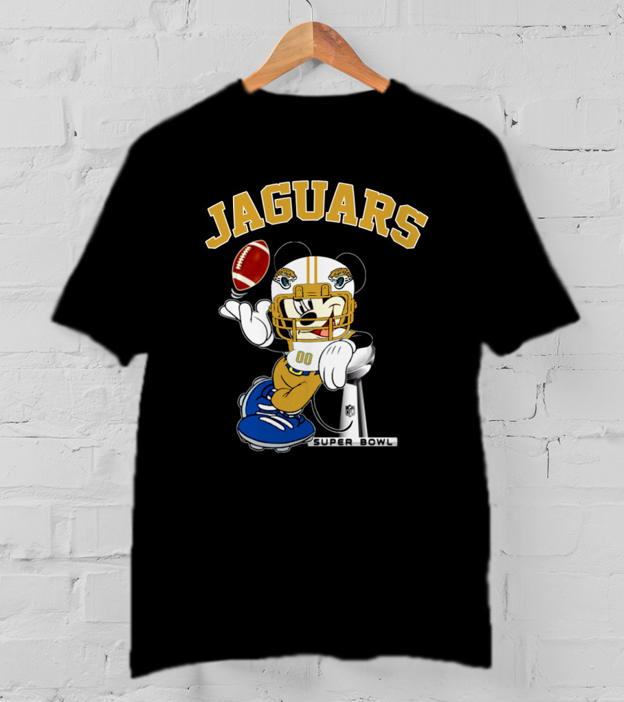 Jaguars Mickey Mouse Nfl Super Bowl Football T-Shirt