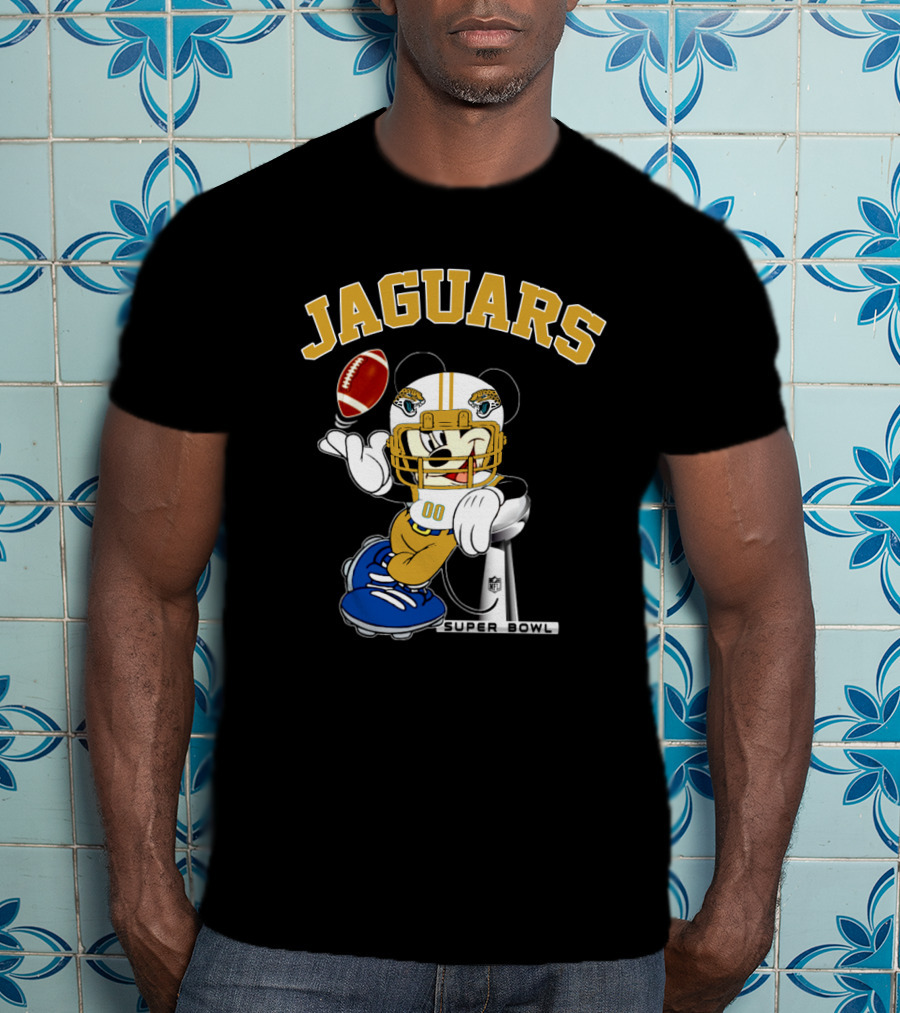 Jaguars Mickey Mouse Nfl Super Bowl Football T-Shirt