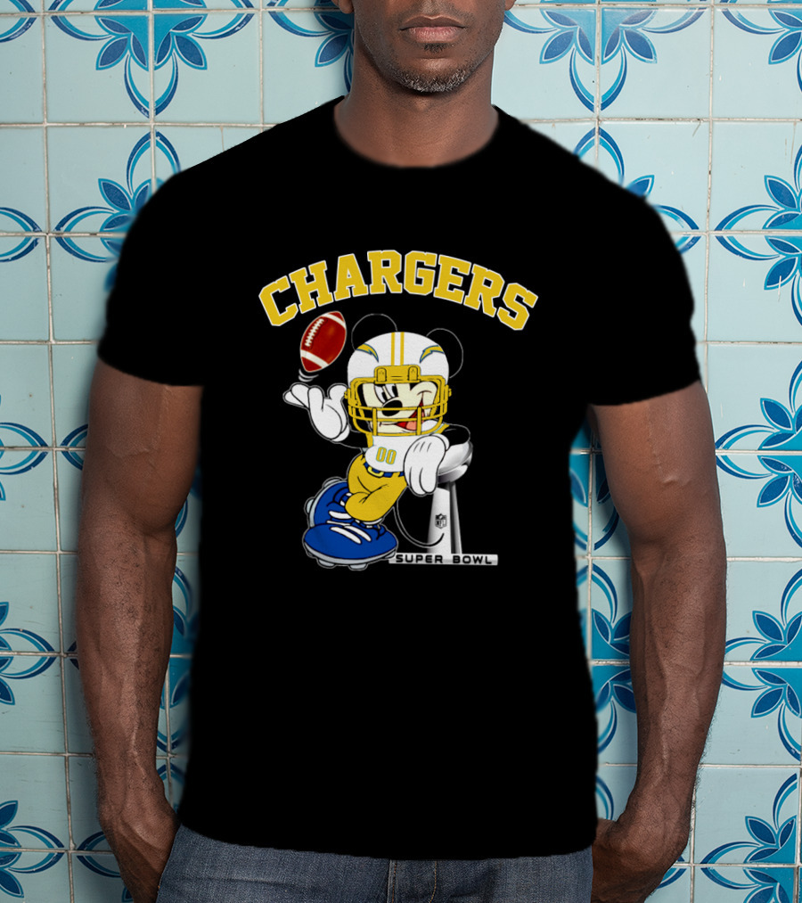 Chargers Mickey Nfl Super Bowl Football T-Shirt