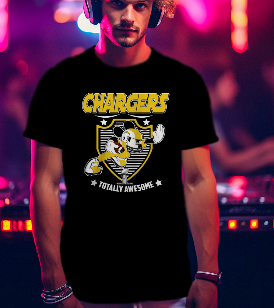 Chargers Totally Awesome Mickey Football Fans T-Shirt