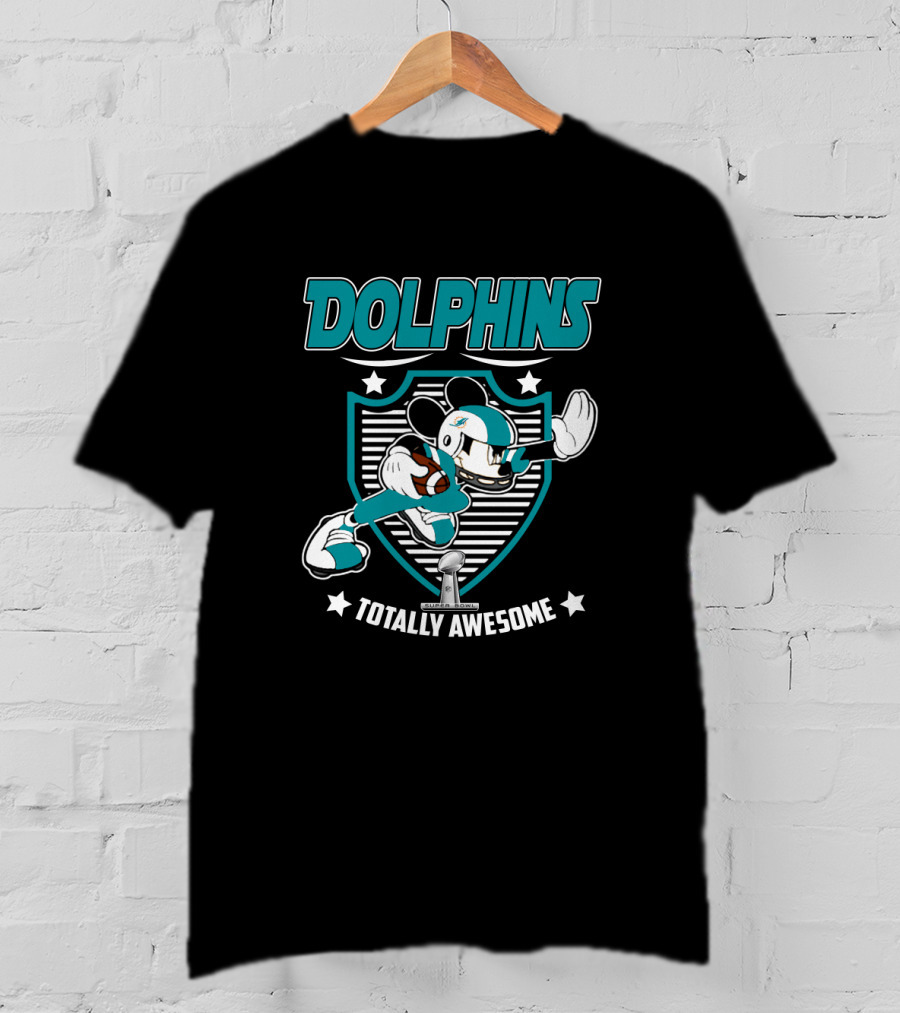 Dolphins Totally Awesome Mickey Football T-Shirt