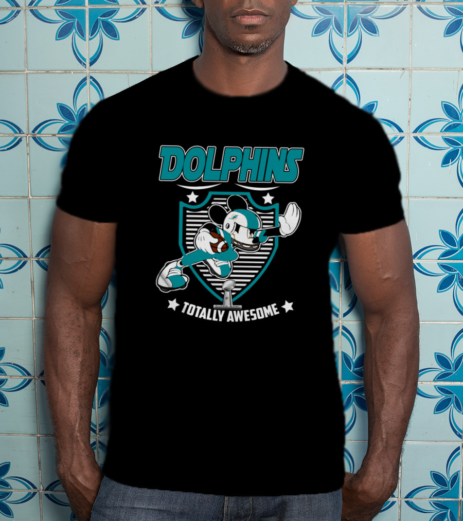 Dolphins Totally Awesome Mickey Football T-Shirt