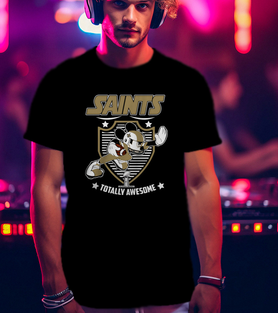 Saints Totally Awesome New Orleans Football Mickey T-Shirt