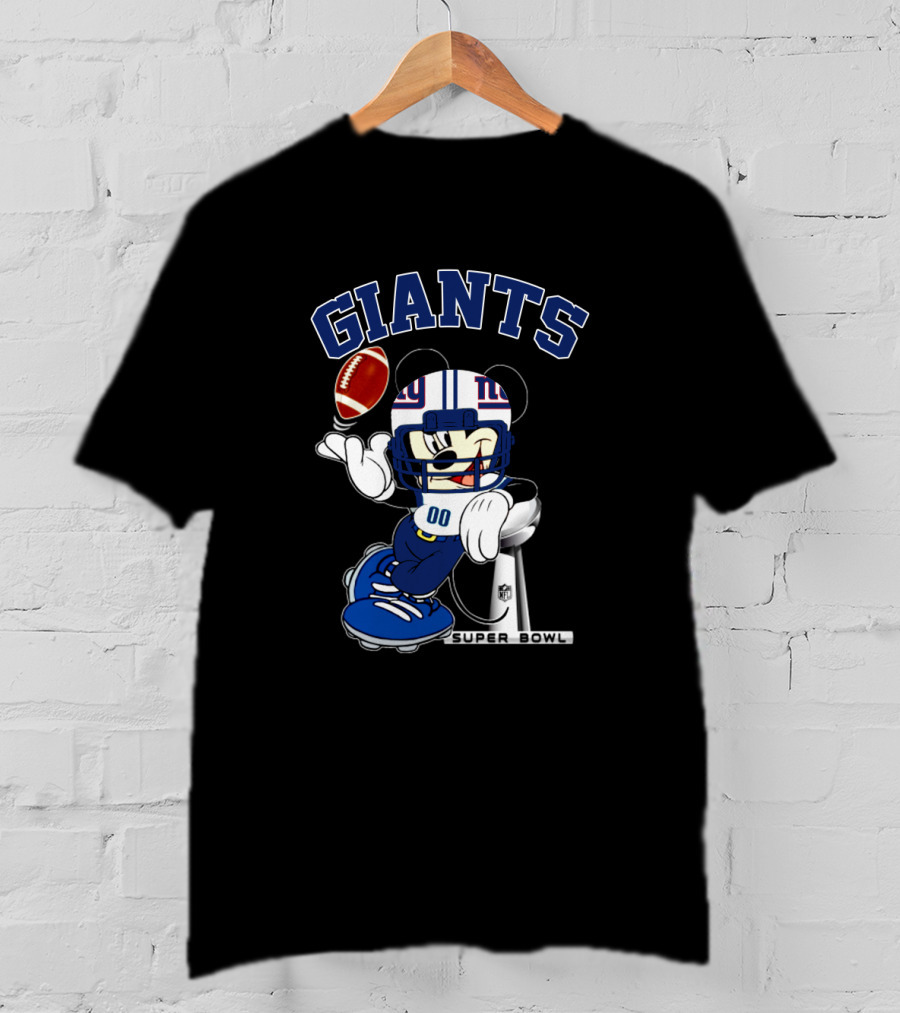 Giants Mickey Nfl Super Bowl Football T-Shirt