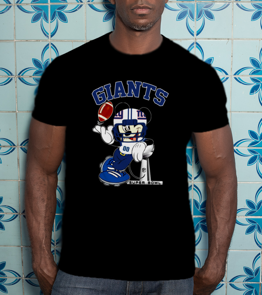 Giants Mickey Nfl Super Bowl Football T-Shirt