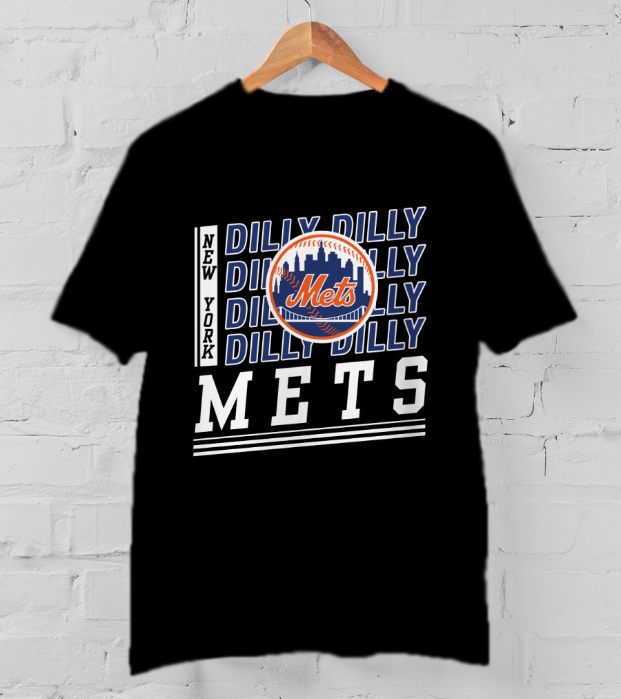 New York Mets Dilly Dilly Baseball Skyline T-Shirt