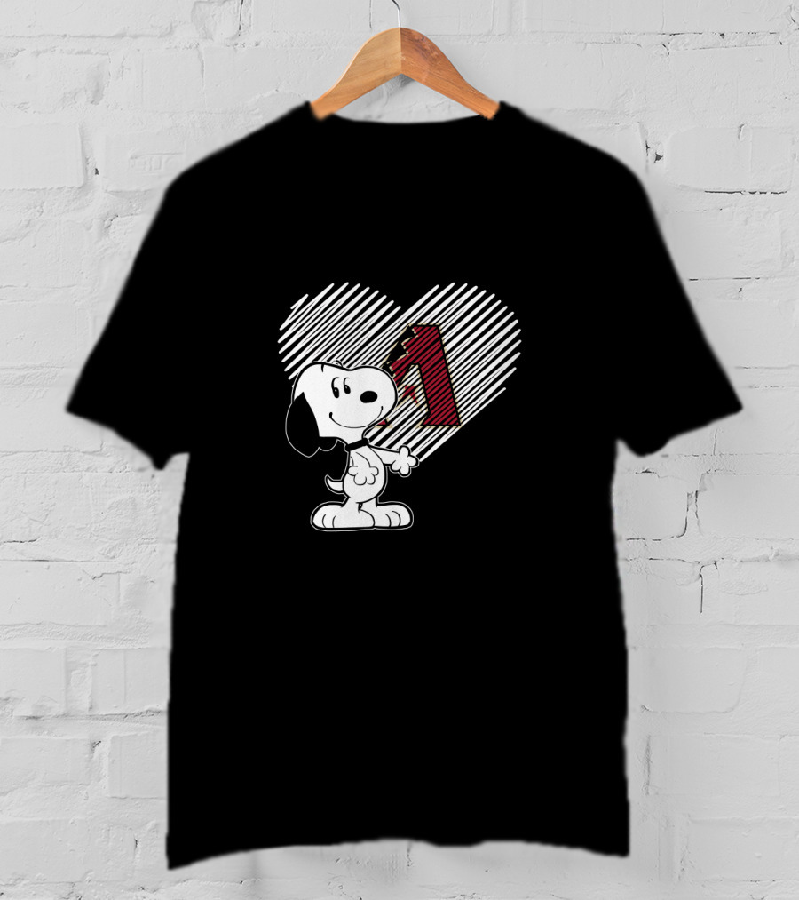 Snoopy Heart Number One Arizona Diamondbacks Fan T-Shirt