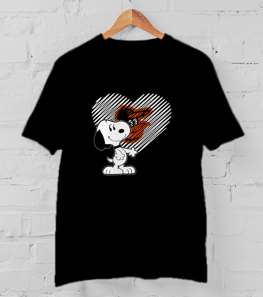 Snoopy Heart Baltimore Orioles MLB Fan T-Shirt
