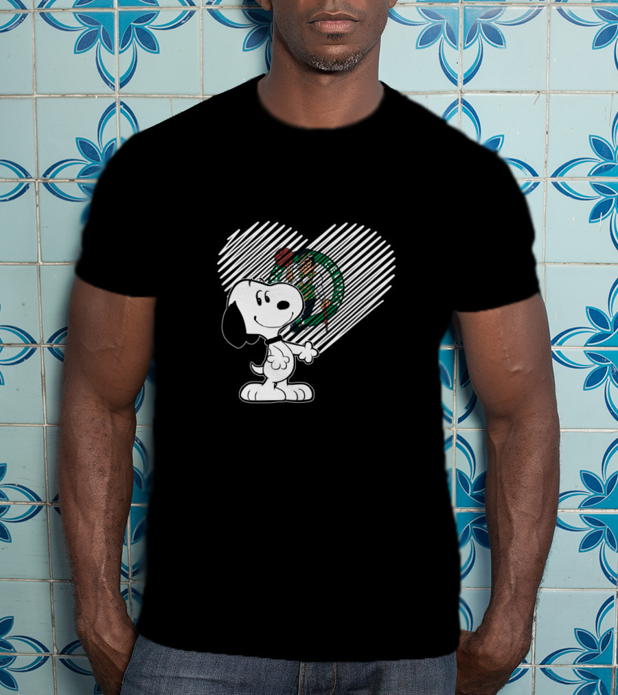 Snoopy Heart Boston Celtics Basketball Fans T-Shirt