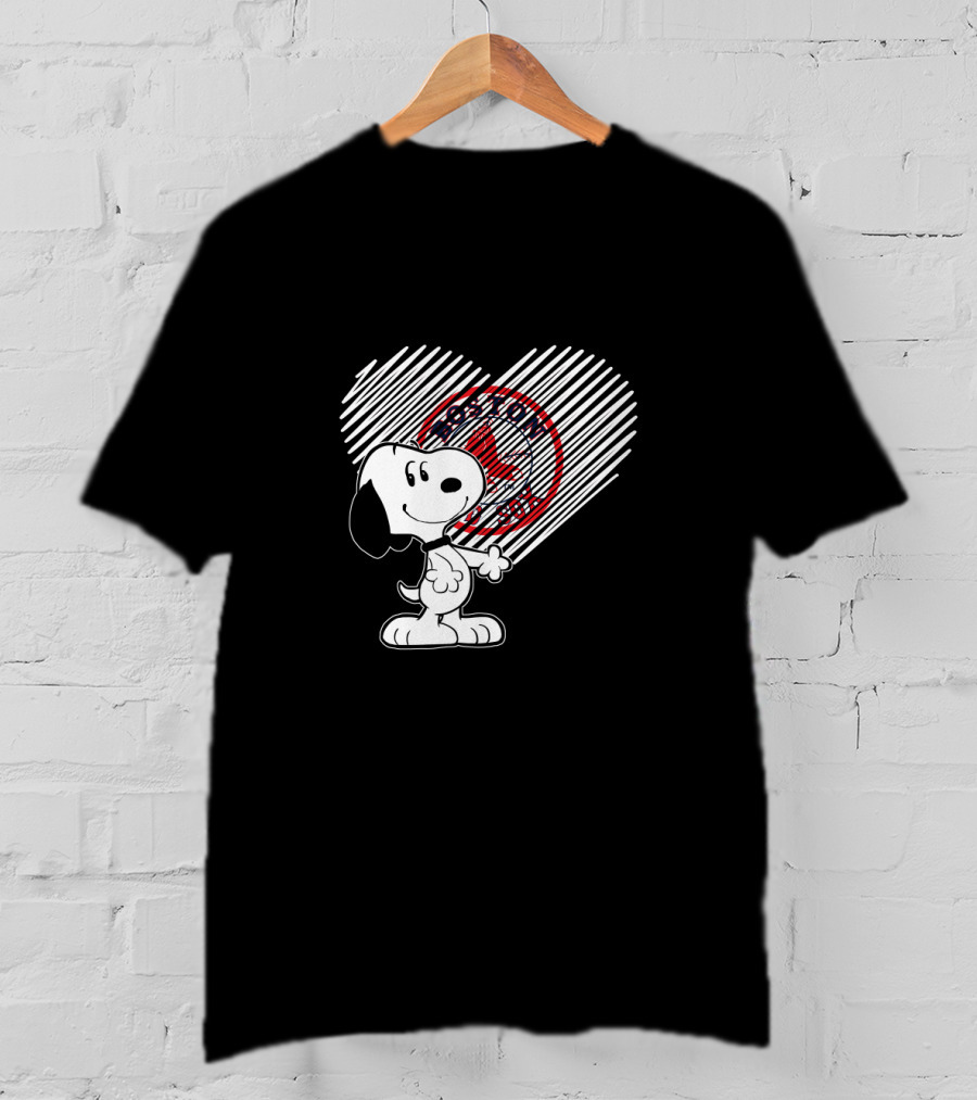Snoopy Boston Red Sox Heart T-Shirt