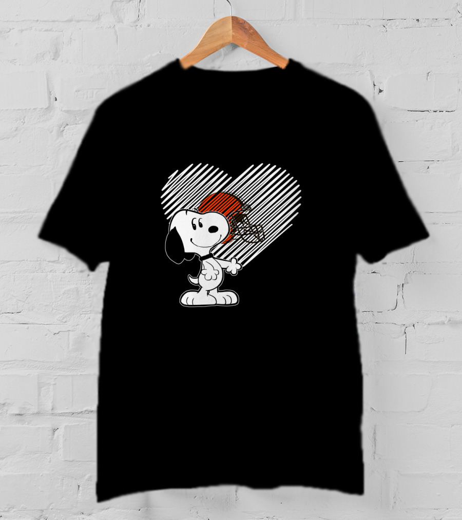 Snoopy Heart Cleveland Browns Fans Football Helmet T-Shirt
