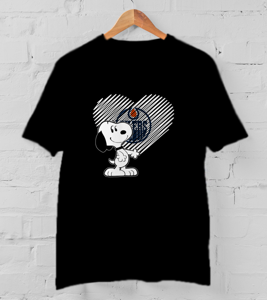Snoopy Heart Edmonton Oilers T-Shirt