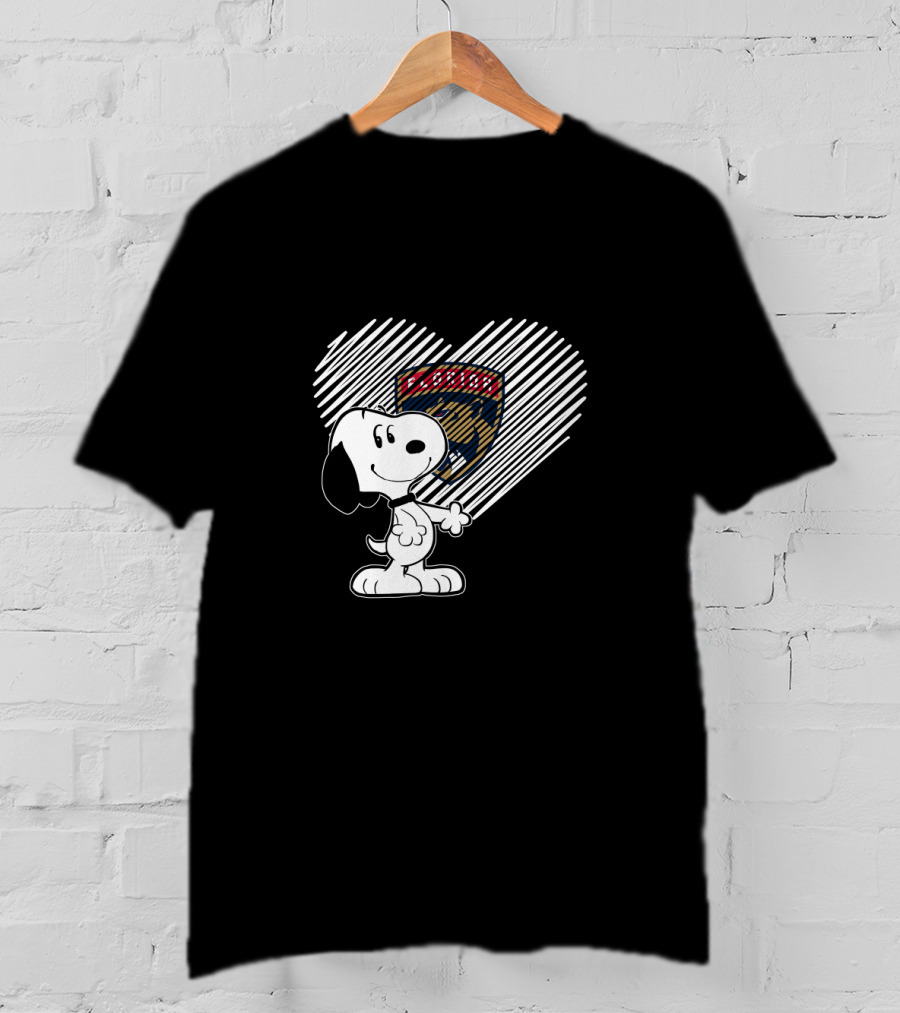 Snoopy Heart Florida Panthers Peanuts NHL Collaboration T-Shirt