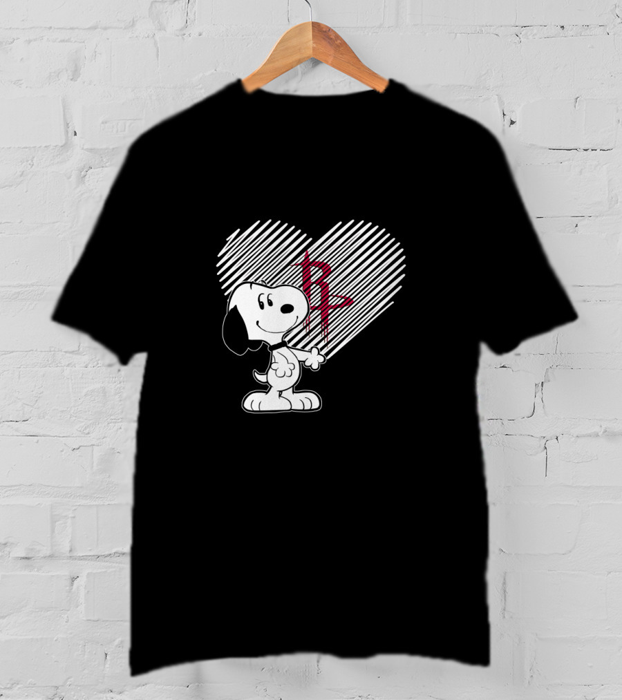 Snoopy Heart Fans Love Houston Rockets T-Shirt
