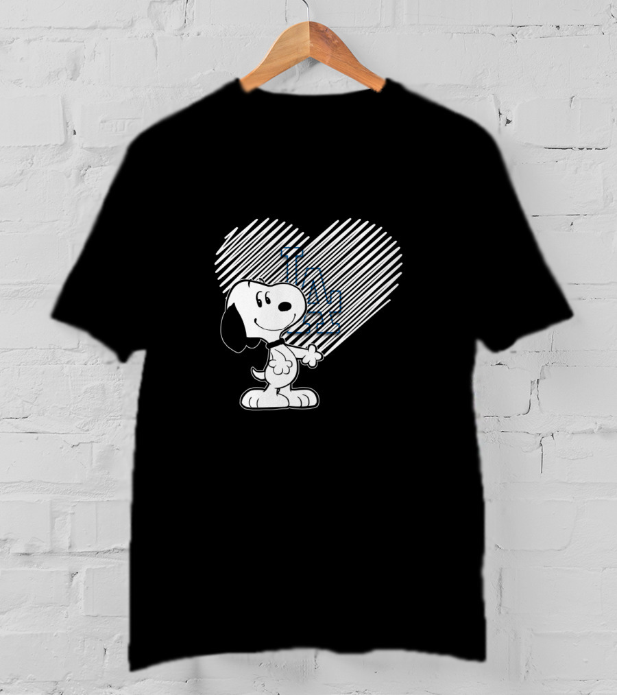 Snoopy Heart Los Angeles Dodgers Icon With Simple T-Shirt