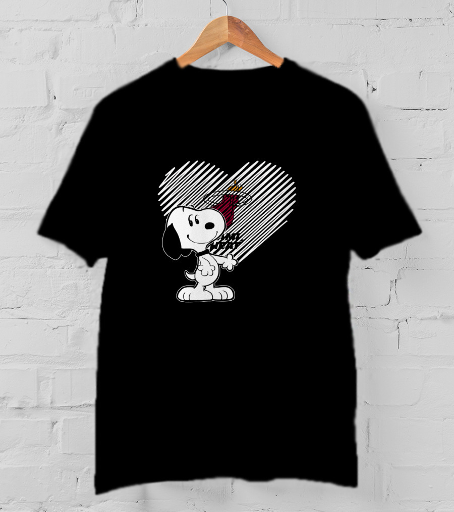 Snoopy Miami Heat Heart Fans T-Shirt