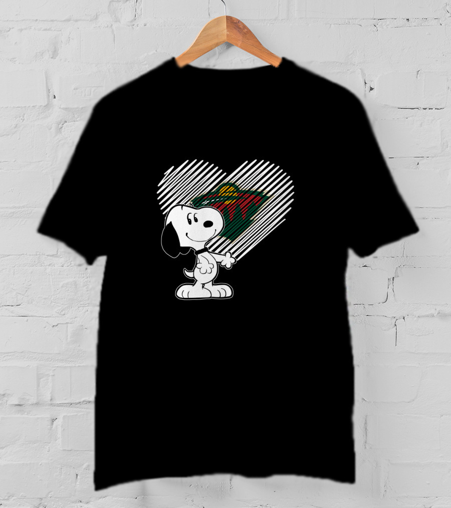 Snoopy Heart Minnesota Wild Iconic Love Collaboration T-Shirt