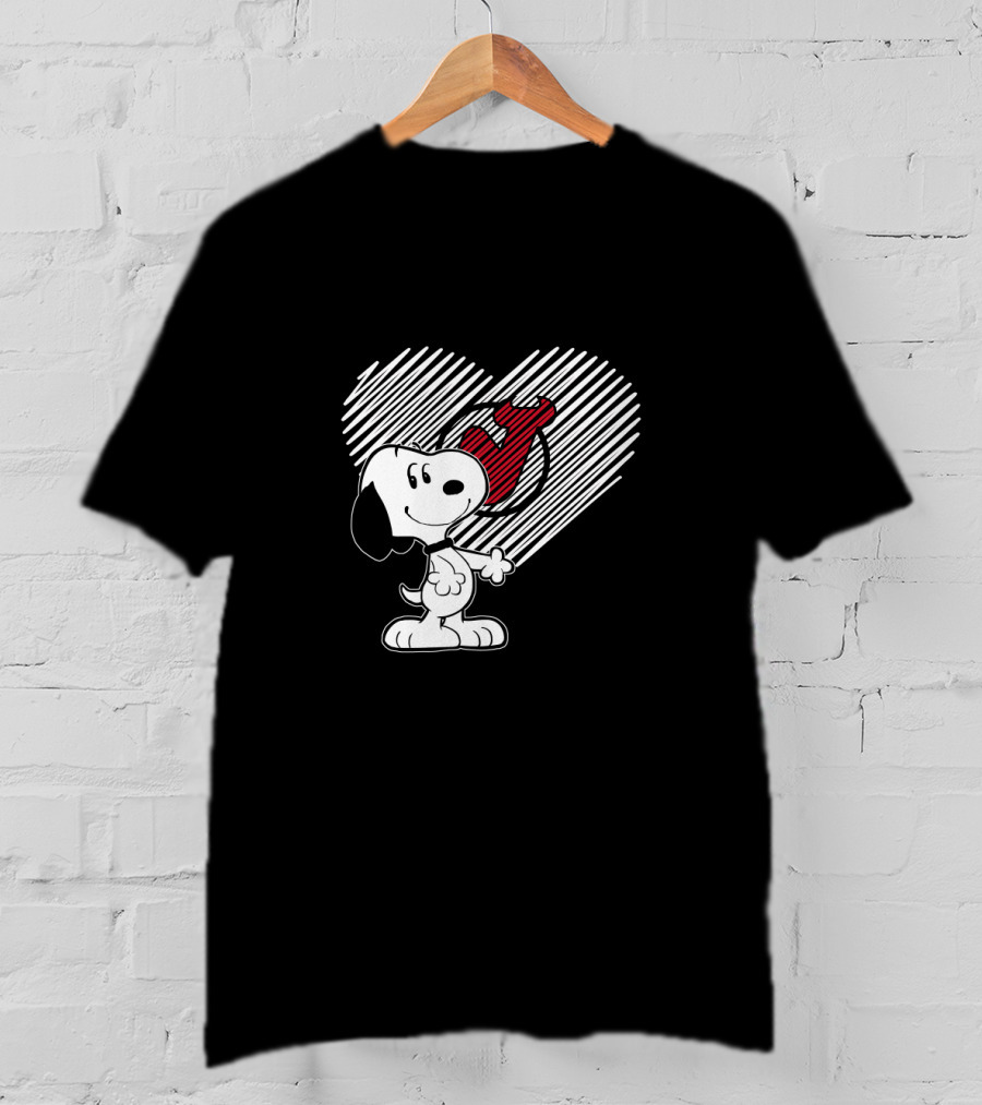 Snoopy Heart New Jersey Devils Hockey Fan Love T-Shirt