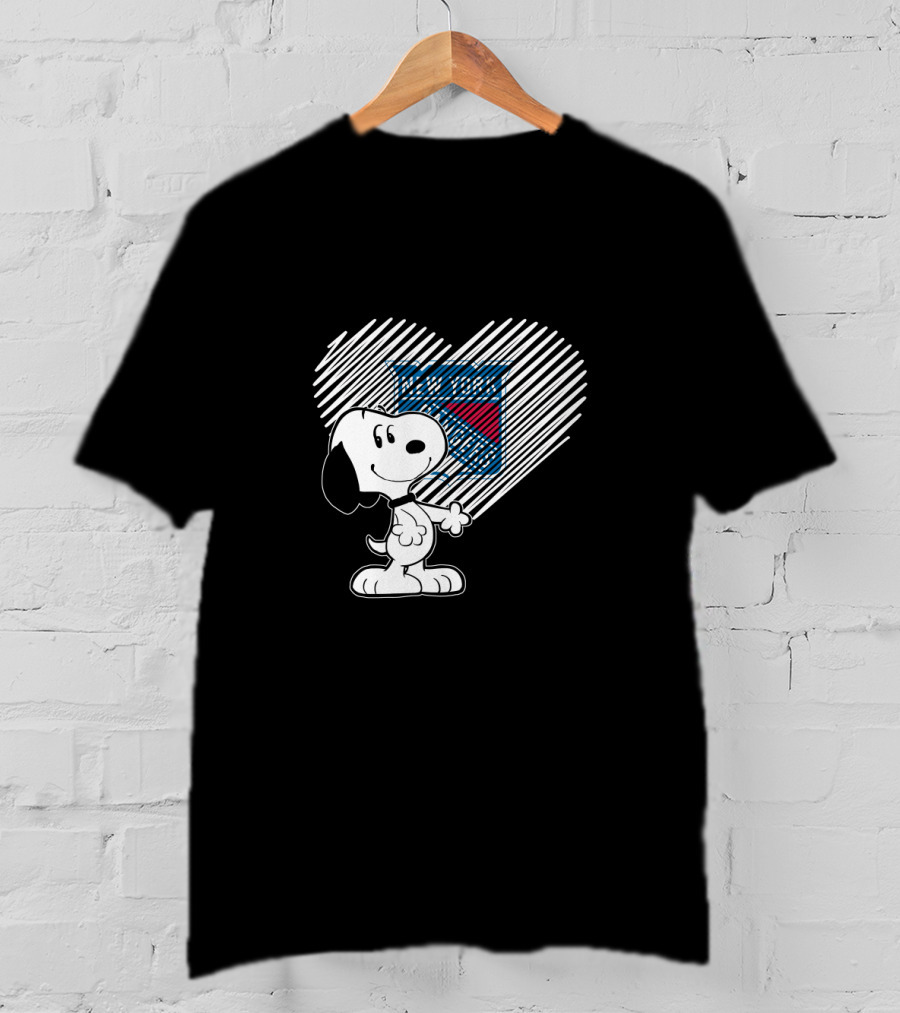 Snoopy Heart New York Rangers Hockey Team T-Shirt