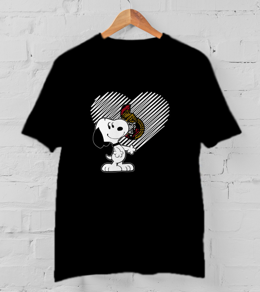 Snoopy Heart Embrace Ottawa Senators Hockey T-Shirt