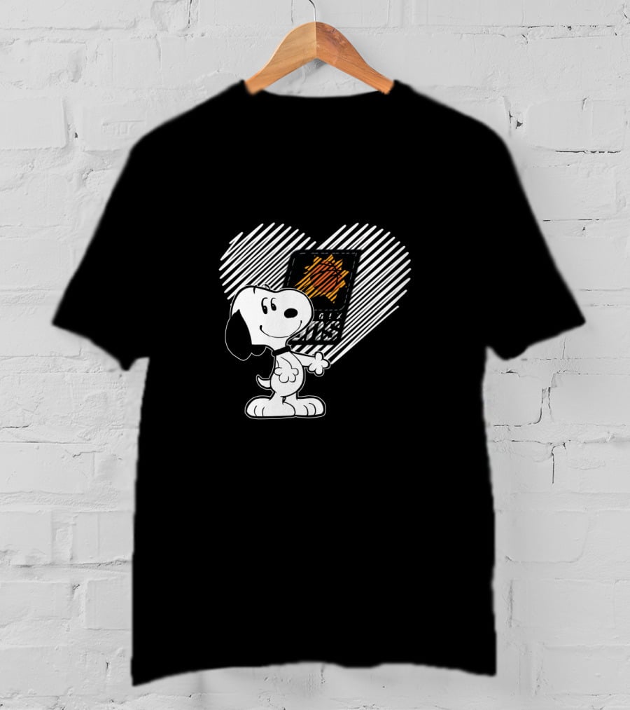 Snoopy Holding Heart With Phoenix Suns Logo For Fans T-Shirt