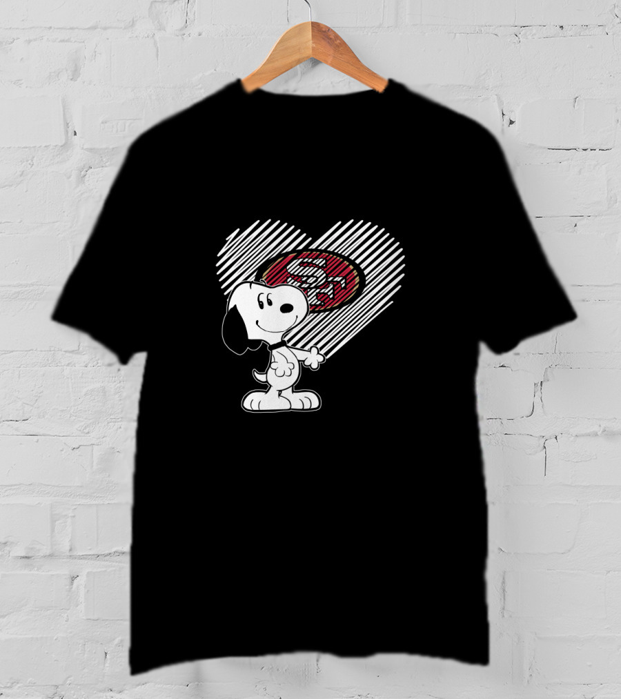 Snoopy Heart San Francisco 49ers Logo Fan Love T-Shirt