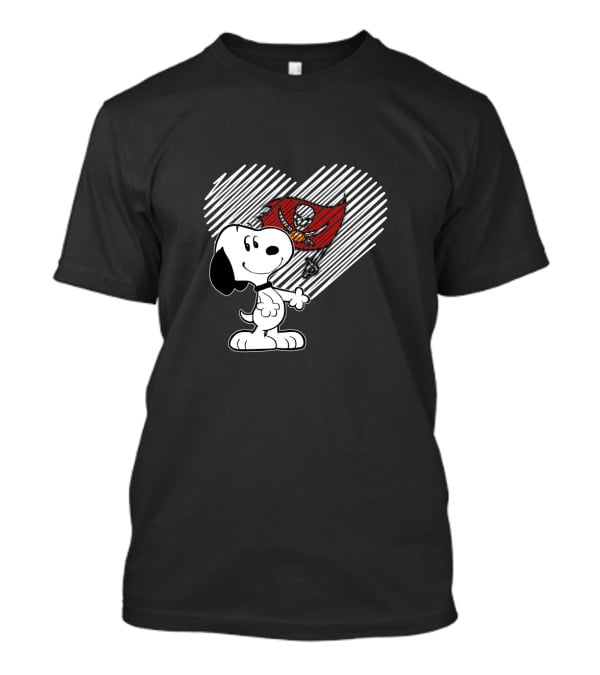 Snoopy Heart Tampa Bay Buccaneers Flag Icon For Fans T-Shirt