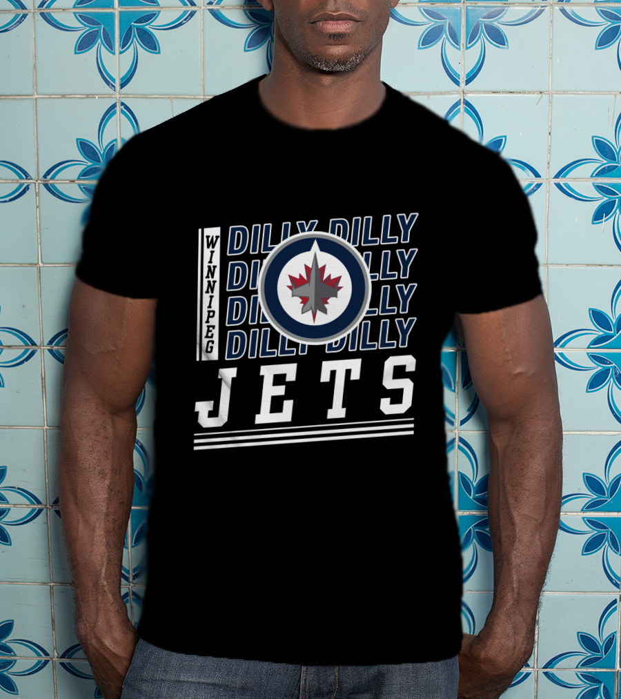 Winnipeg Jets Logo With Repeated Dilly Dilly Phrase T-Shirt