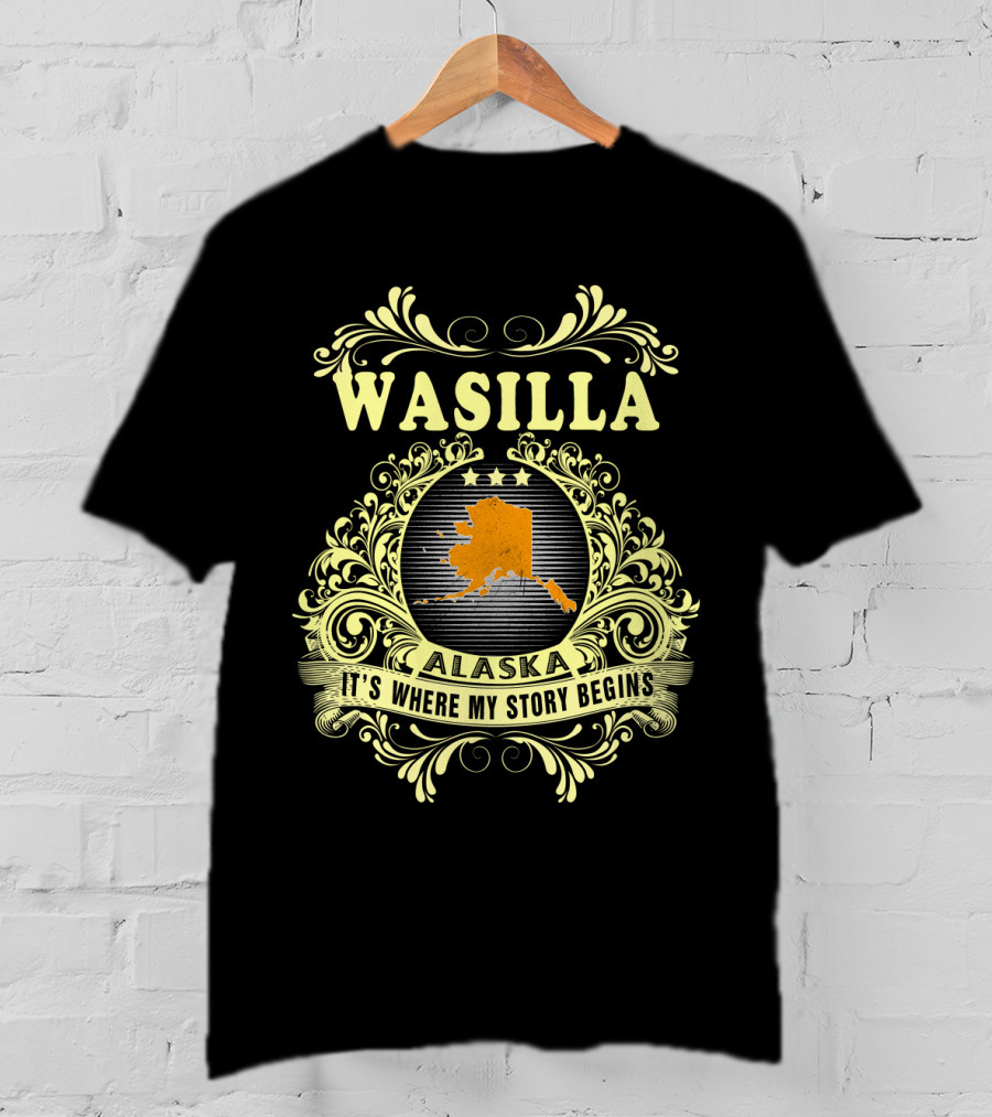Wasilla Alaska It's Where My Story Begins Map T-Shirt