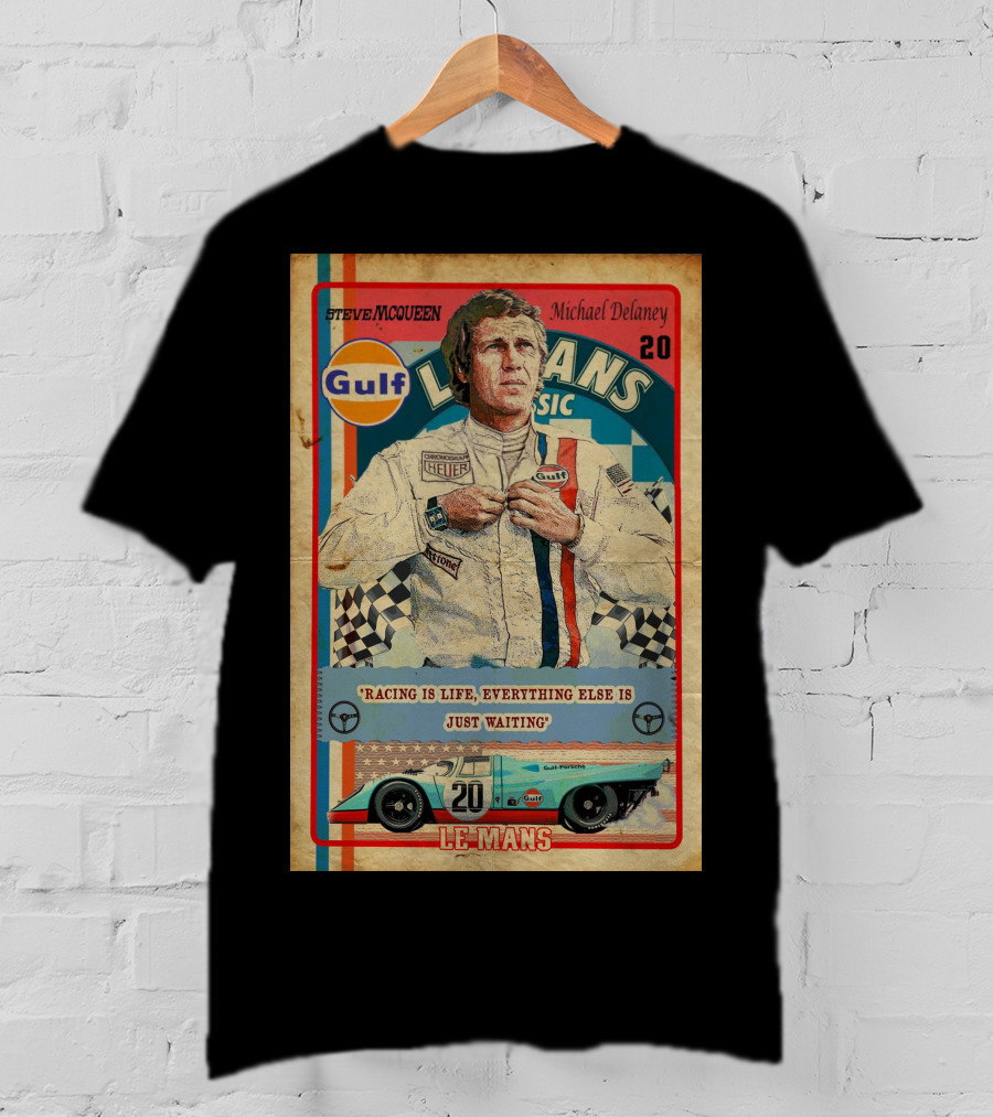 Steve McQueen Racing Gulf Le Mans Michael Delaney Classic 20 T-Shirt