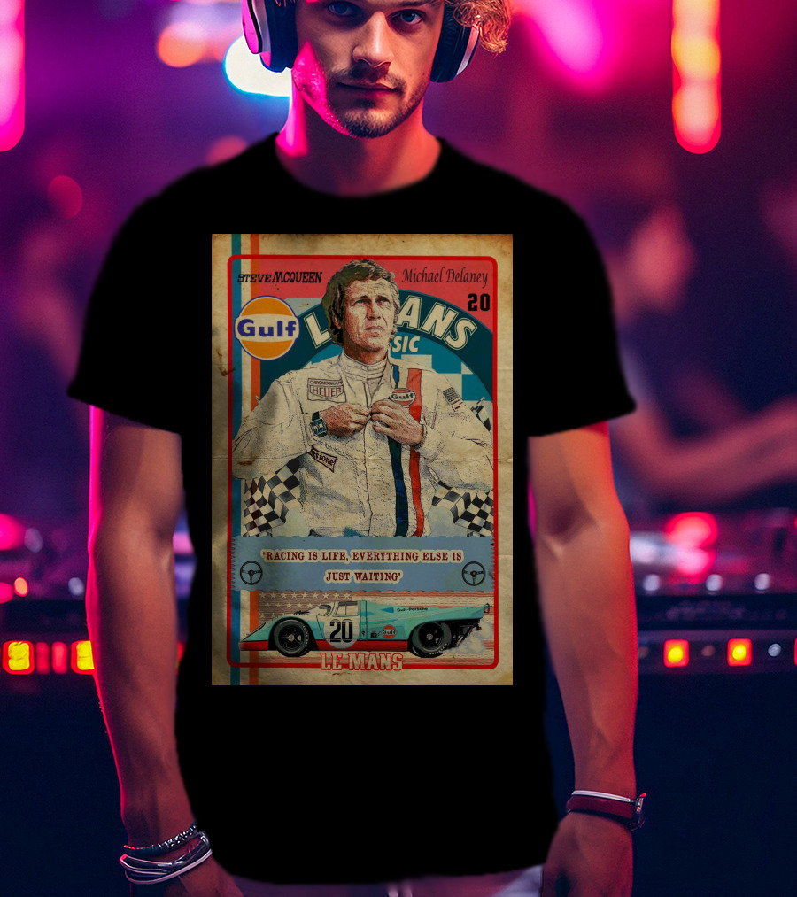 Steve McQueen Racing Gulf Le Mans Michael Delaney Classic 20 T-Shirt