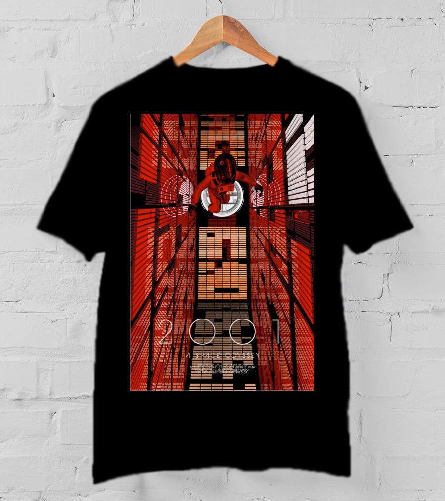 Futuristic Space Exploration In Red Hallway - 2001: A Space Odyssey T-Shirt