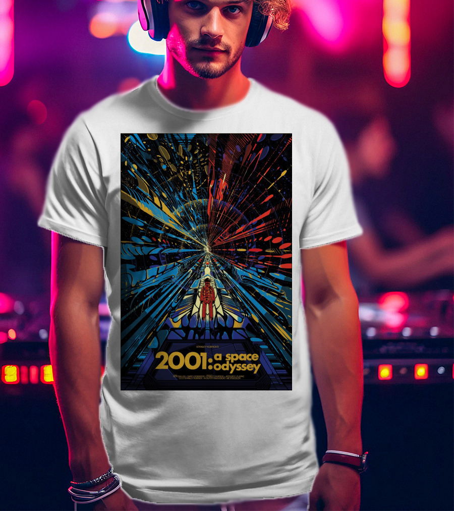 2001: A Space Odyssey Sci-Fi Psychedelic Explosion Astronaut Journey T-Shirt