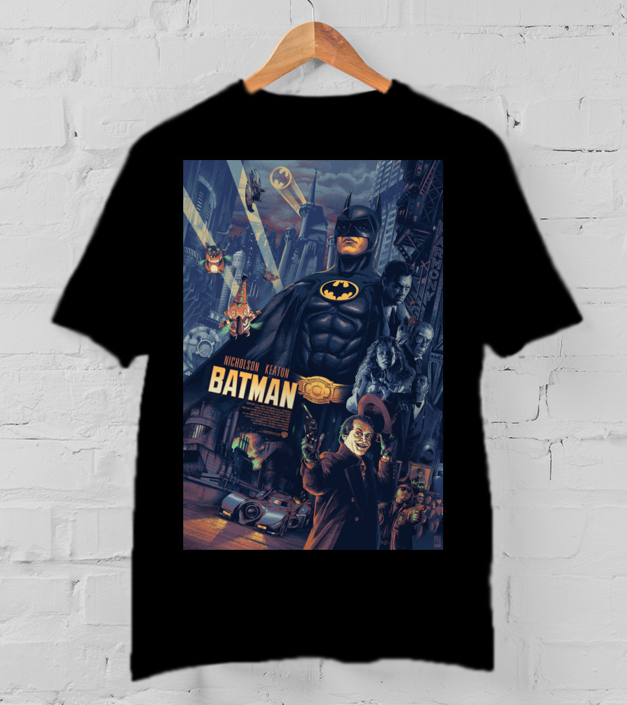 Batman 1989 Nicholson Keaton Gotham City Movie T-Shirt