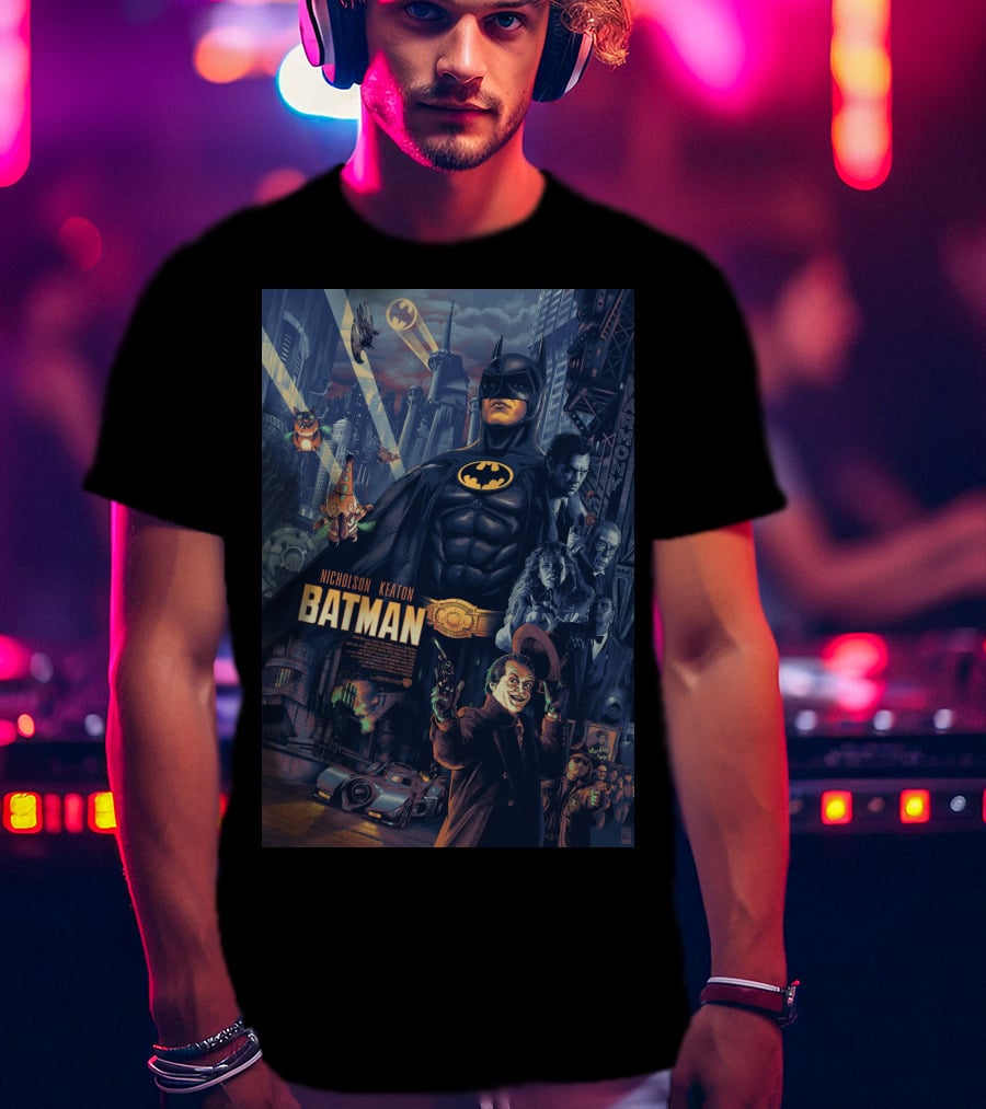 Batman 1989 Nicholson Keaton Gotham City Movie T-Shirt