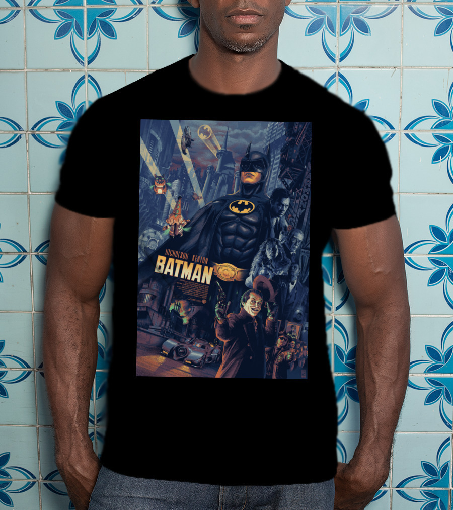 Batman 1989 Nicholson Keaton Gotham City Movie T-Shirt