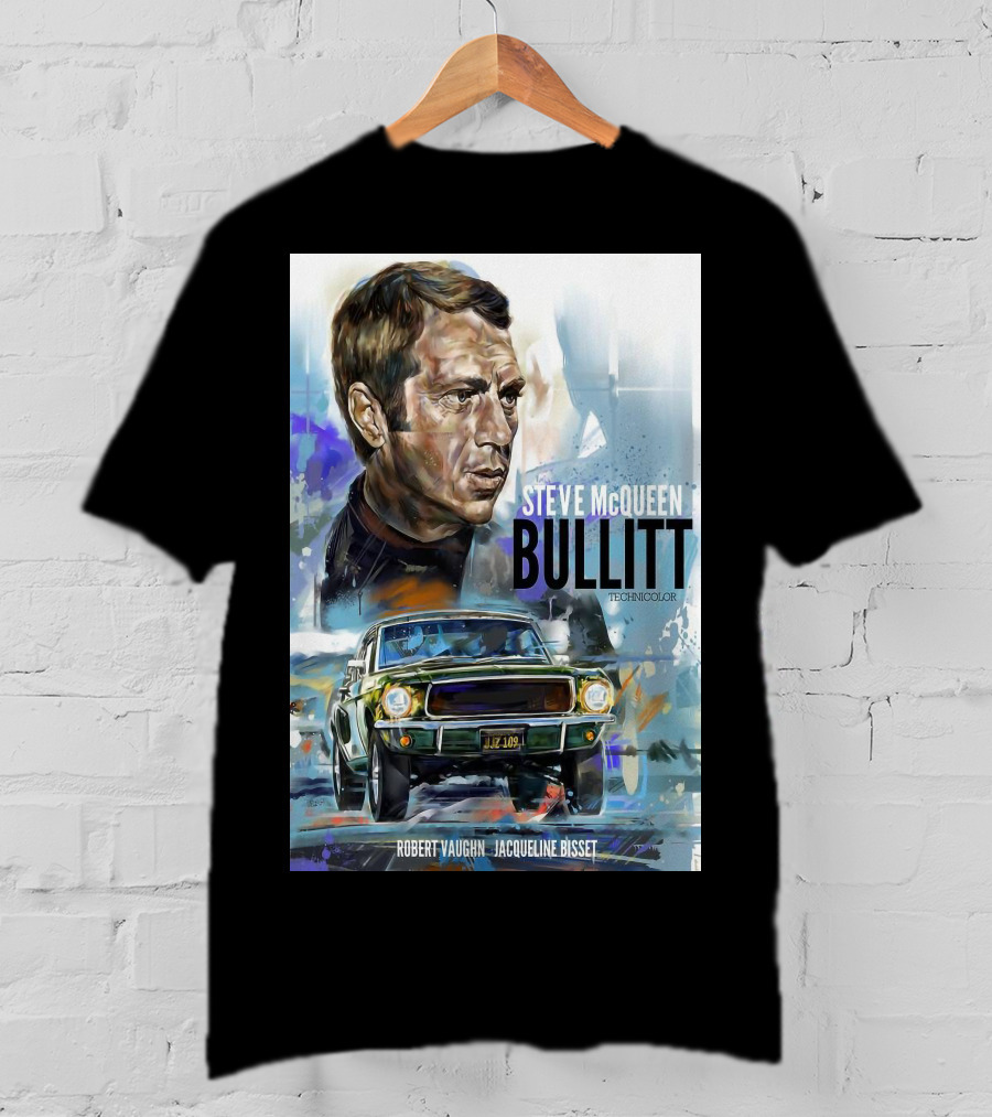 Steve Mcqueen Bullitt Robert Vaughn Jacqueline Bisset Technicolor Movie T-Shirt