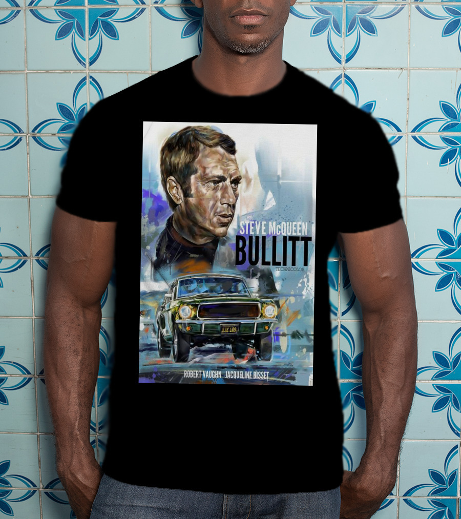 Steve Mcqueen Bullitt Robert Vaughn Jacqueline Bisset Technicolor Movie T-Shirt
