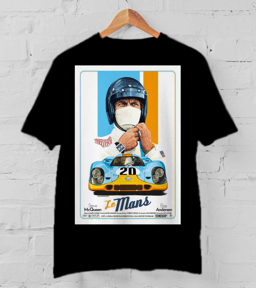 Steve Mcqueen Le Mans Gulf Driver 20 Elga Andersen T-Shirt