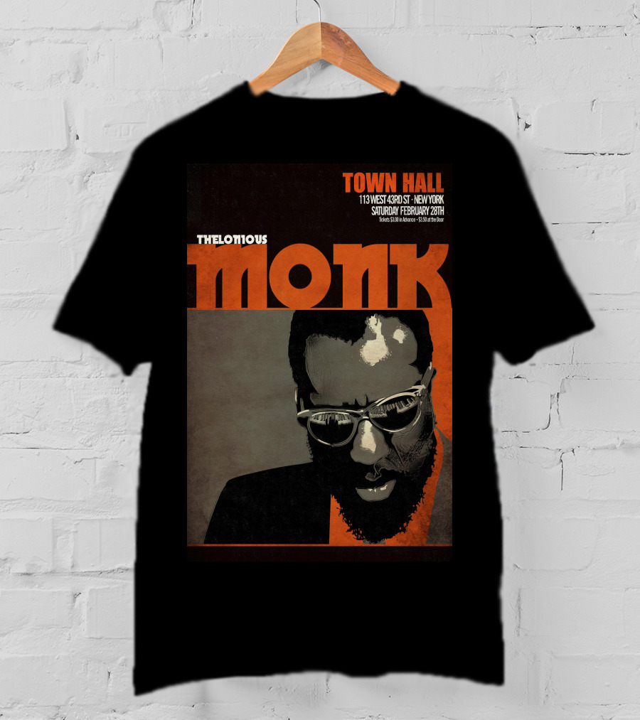 Thelonious Monk Town Hall New York February Concert T-Shirt