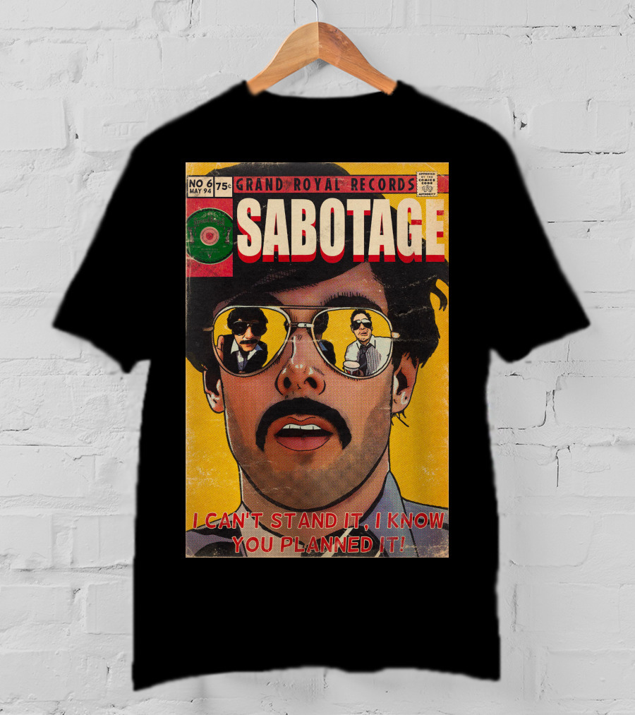 Grand Royal Records Sabotage Comic Cover No 6 May 94 I Can't Stand It I Know You Planned It T-Shirt