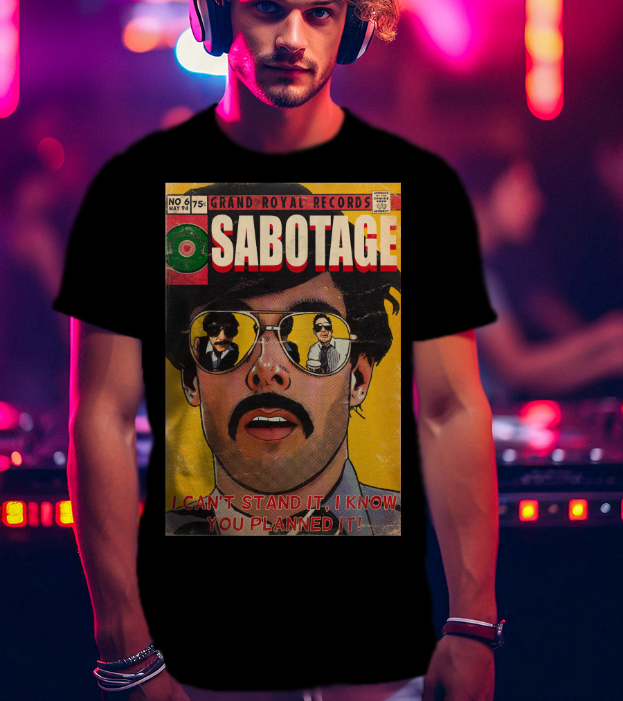Grand Royal Records Sabotage Comic Cover No 6 May 94 I Can't Stand It I Know You Planned It T-Shirt