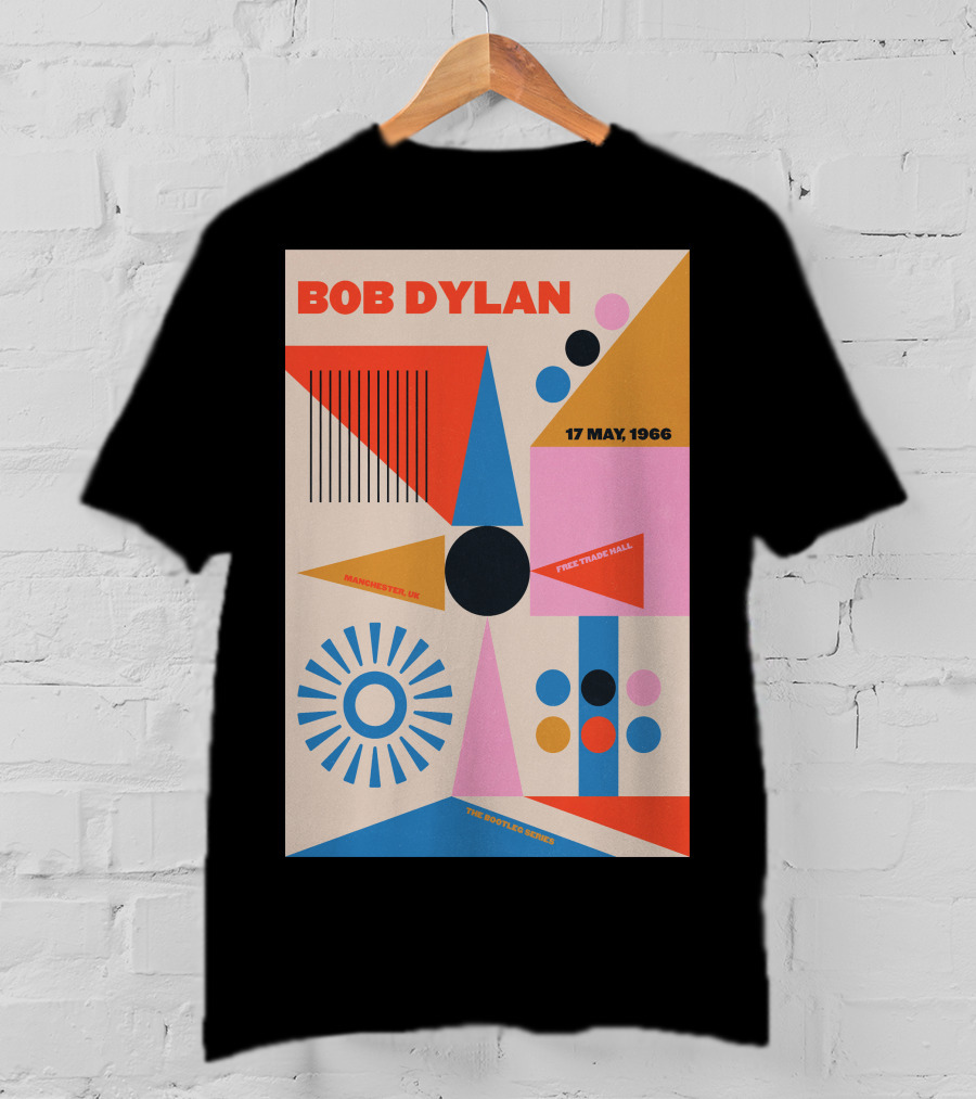 Bob Dylan Manchester Free Trade Hall 17 May 1966 Colorful Geometric T-Shirt