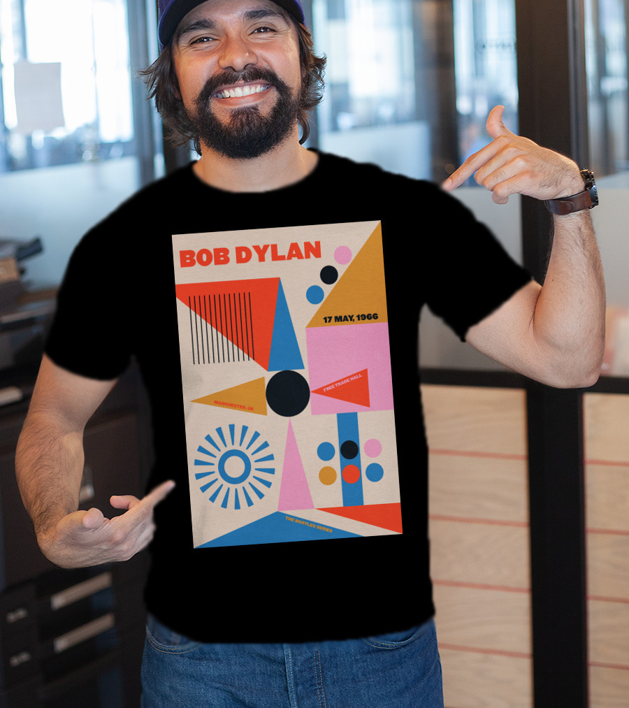 Bob Dylan Manchester Free Trade Hall 17 May 1966 Colorful Geometric T-Shirt